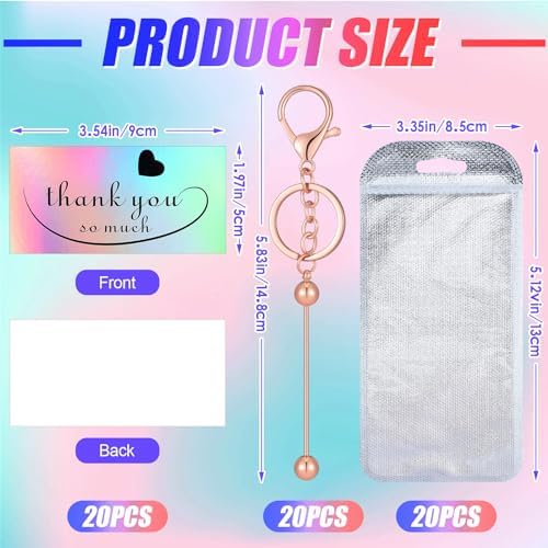 Sasylvia 60 Pcs Beadable Keychain Bars Bulk,Rose Gold - Image 2