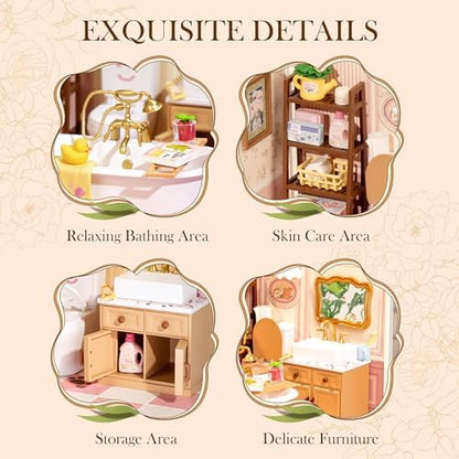 Rolife Super Creator-DIY Plastic Miniature House for Adults, Mini Blocks Model Kit Building Sets, DIY Crafts/Hobbies/Building Blocks Toys for Adults (Pop Bubble Bathroom) - Image 5