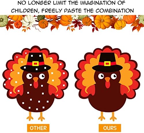 Tatuo 37 Pieces Fall Thanksgiving Felt Craft Kit DIY Turkey Pumpkin Felt Set with 36 Detachable Fall Maple Leaves Squirrel Pine Cones Corns Ornaments for Present DIY Craft(Delicate Style) - Image 4