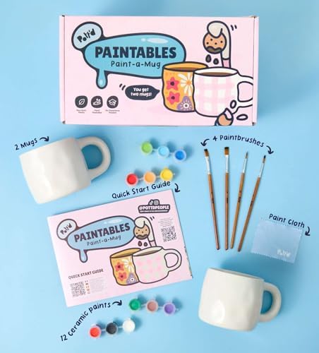 Pott’d Home Pottery Kit & Paint Your Own Mug Bundle - DIY Pottery & Mug Painting Set for Adults. Includes Air-Dry Clay, Tools, Paints, 2 Custom Mugs, Brushes & Step-by-Step Guides - Image 3