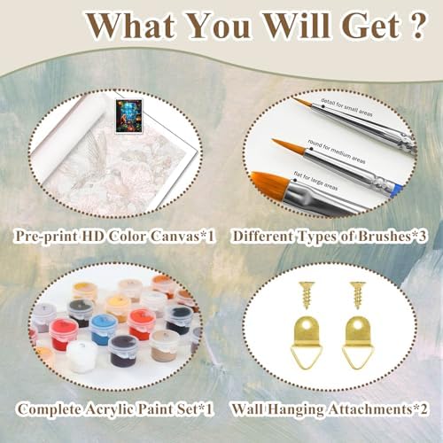 Night Paint by Numbers Kit for Adults, Adult Paint by Number Cat 16x20 Inch - Image 6