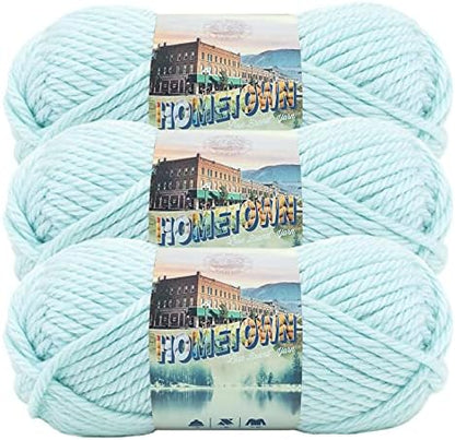 Lion Brand Yarn Hometown Yarn, Super-Bulky Yarn for Knitting, Crocheting, and Crafting, 3 Pack, Louisville Julep by LionBrandYarn