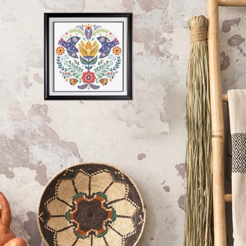 FREEBLOSS 11CT Cross Stitch Kits Scandinavian Folk Art Design 17.7"x17.7" - Image 5
