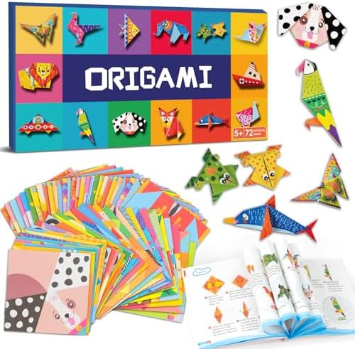 Origami Paper Kit for Kids,152 Sheets Origami Paper with Instructional Book by DoodleDoo