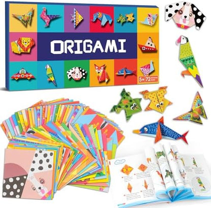 Origami Paper Kit for Kids,152 Sheets Origami Paper with Instructional Book by DoodleDoo