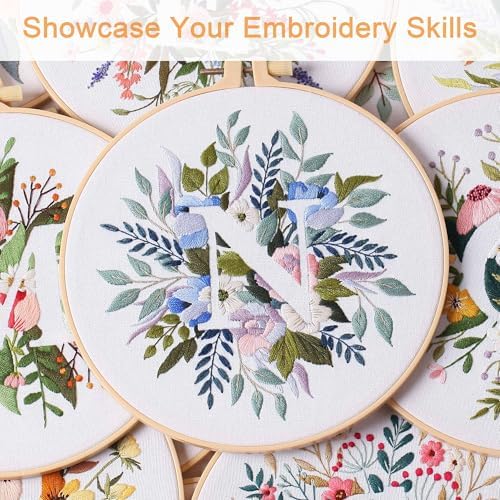 Harimau Letter N Pattern Embroidery Kit for Adult Beginners, Complete Starter Pack with 1 Hoop, Needles, Instruction Guide & Embroidery Stitch Video Tutorials - Image 7