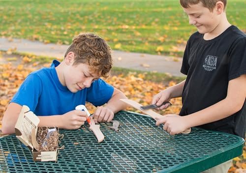 Wooden Knife Making Kit for Kids, Teens & Adults – Fun DIY Woodworking Craft Gift | Hardwood Blade with Handles, Sandpaper & Glue Included | Made in USA - Image 4