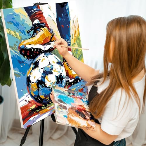 Paint by Numbers Kit for Adults, Soccer Player Painting, 16 x 20 Inch - Image 6