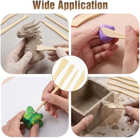 Lainballow 100 Pcs Clay Tools Kit, Plastic Pottery Tools, Clay Sculpting Tools, Double Ended Clay Carving Tools, Modeling Clay Tools Bulk for Carving Shaping Embossing for Beginners Hobbyists Artists - Image 7