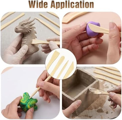 Lainballow 100 Pcs Clay Tools Kit, Plastic Pottery Tools, Clay Sculpting Tools, Double Ended Clay Carving Tools, Modeling Clay Tools Bulk for Carving Shaping Embossing for Beginners Hobbyists Artists - Image 7