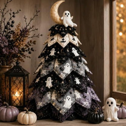 DIY Halloween Quilted Fabric Tree Kit, Ghost Moonlight Tree Art Kit - Image 2
