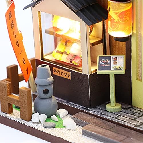 GuDoQi DIY Miniature Dollhouse Kit, Tiny House kit with Furniture, Miniature House Kit 1:24 Scale Japanese Style Shop, Great Handmade Crafts Gift for Birthday Christmas Day - Image 3