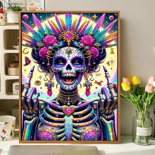 Skull Paint by Numbers Kit for Adults, Adult Paint by Number Kits 16x20 in - Image 2
