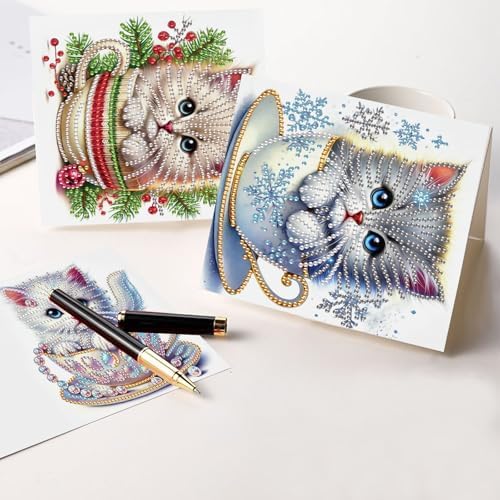 Diamond Painting Greeting Card Kit, Special Shaped Diamonds Painting, DIY Handcraft for Relatives and Friends with Wishes,Unique Design Crafting for Birthday or Holiday Cards - Image 6