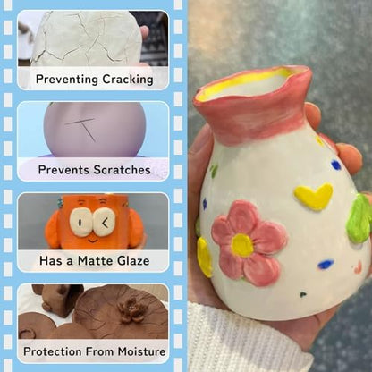 100ml Air Dry Clay Glaze, Protect Clay Surfaces,Delivers Matte Glaze Effect - Image 5