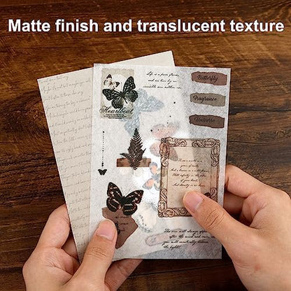 Dizdkizd Washi Stickers for Journaling, Vintage Ephemera Book for Scrapbooking with 180pcs Butterfly Stickers and 20 Sheets Adhesive Scrapbook Papers, Junk Journal Supplies - Image 4