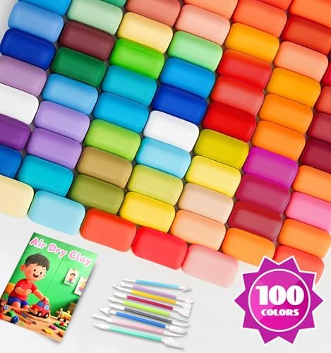 Air Dry Clay 100 Colors Foam Clay Non-Sticky Soft Air Dry Foam Clay, Moldable Super Light Clay with Sculpting Tools, Guide, Perfect for Arts, Crafts - Image 2