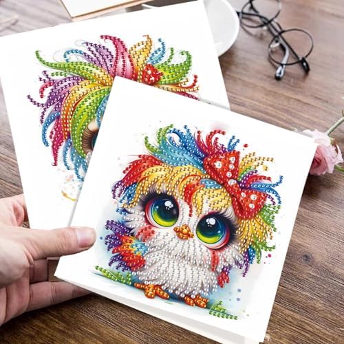 JISHSHAY 6 PCS Diamond Painting Greeting Cards Chick Diamond Art Birthday Cards with Envelopes Mosaic Kits for Adults Gem Art Gem Painting for Thanksgiving Anniversary Graduation All-Occasion - Image 7