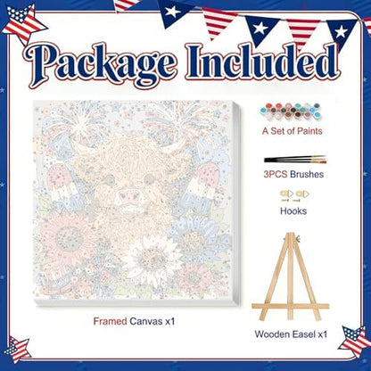 Gemozaic 4th of July Framed Paint by Numbers Kit for Adults and Kids 8-12 - Image 6