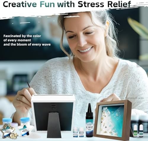 iLAND Crafts for Adults Zen Ocean Resin Art Kit, Creative Teen Crafts Resin Kit for Beginners, Crafting Hobbies for Women, DIY Sea Art Projects for Adults, Unique Beach Themed Gifts for Crafty Crafter - Image 5