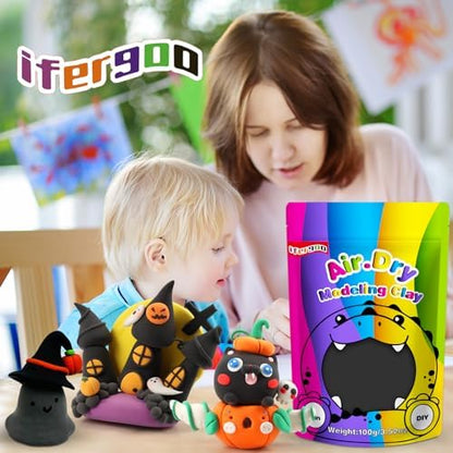 ifergoo 100g Black Air Dry Clay, 3.5oz DIY Creative Modeling Clay for Kids - Image 3