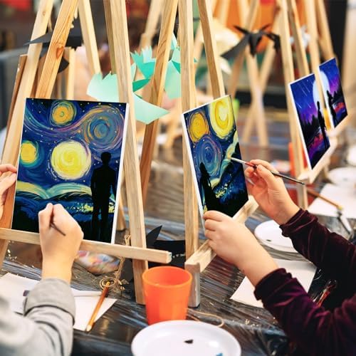 VOCHIC 4 Pack Sip and Paint Kit Pre Drawn Canvas Painting for Adults, Couples Date Night Games Painting Kit Valentine Christmas Room Decor Gift Party Supplies Favor(8x10) - Image 6