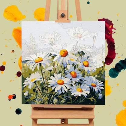 Offito Framed Paint by Numbers Kit for Adults Beginners, Daisy Flowers - Image 4