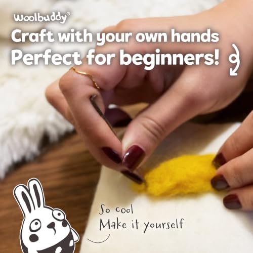 Woolbuddy Needle Felting Starter Kit (Rabbit) for Adults with Tool & Guide - Image 2