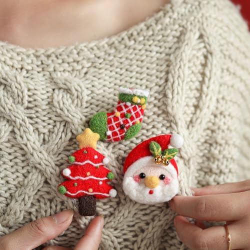 Wizardi Beginner Needle Felting Kit for Adults - Christmas. Christmas Felting Kit 3-5cm. Felting Tools. Wool Felting Supplies. Felt Crafts. Wool Felt. F07N8-W333 - Image 2