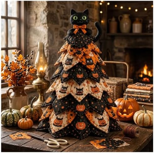 HZSprance DIY Quilted Christmas Tree Kit –3D Fabric Patchwork Kit(BlackD) by HZSprance