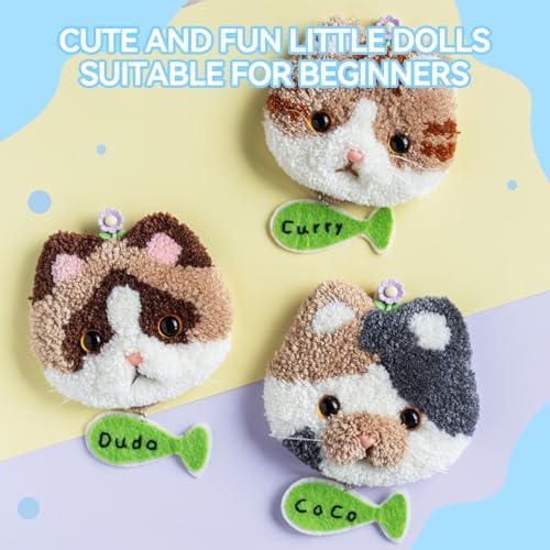 MOREJMTT Punch Needle Kit for Beginners Adults Easy Punch Needle Embroidery Kit,Including Printed Patterns, Needles, Easy to Follow Instructions and Videos(The World of Cats) - Image 4