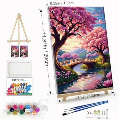 JOOZ 5D Landscape Paint by Numbers Kit for Adults with Frame, 8x12 Inch - Image 2