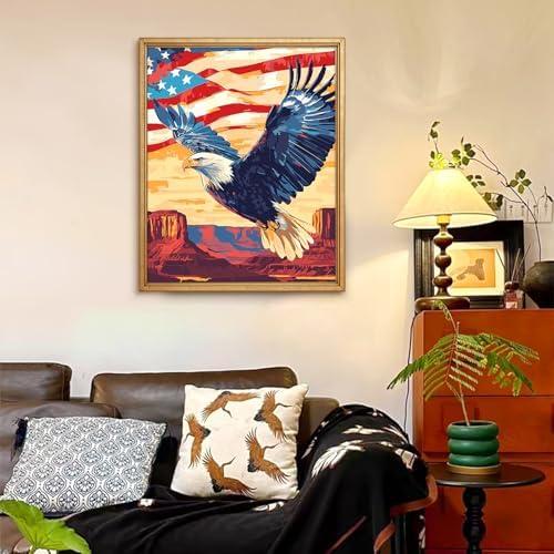 Yunnuo Paint by Numbers Kit for Adults 16x20 in,Bald Eagle in National Park - Image 3