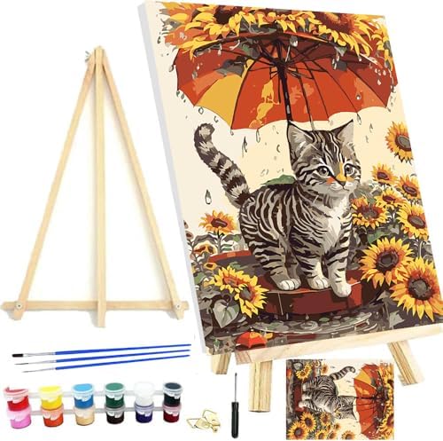 Meothan Framed Paint by Numbers Kits for Adults 12x16in with Wooden Easel by MeothanDiamondPainting