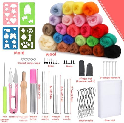 Yizzvb 24 Colors Needle Felting Kit, Beginners Wool Roving Set - Image 2