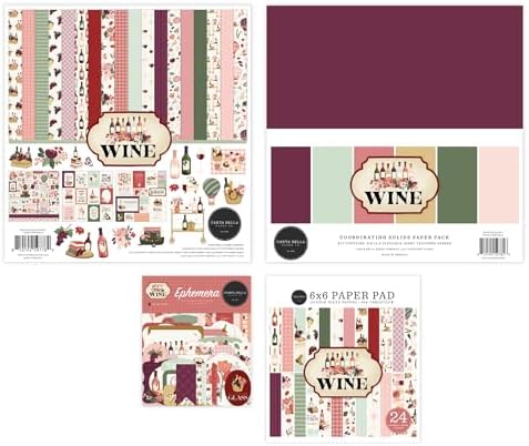 Carta Bella Wine: Classic Bundle Complete Scrapbooking Kit with Collection Kit, Solids Kit, Ephemera and 6x6 Paper Pad by Unknown