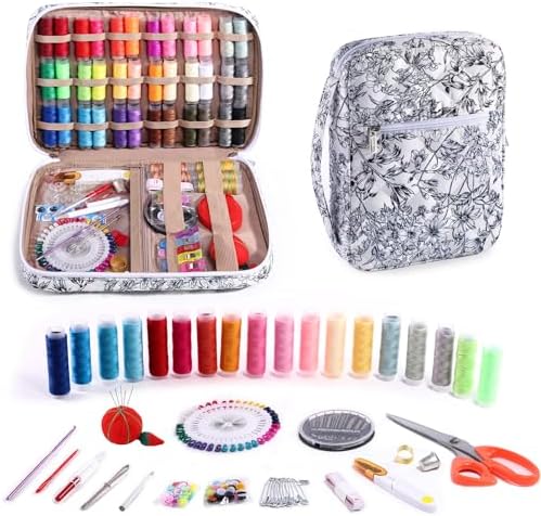 AMOIGEE Complete Sewing Kit for Adults with 230pcs Cute Sewing Supplies Kit by AMOIGEE