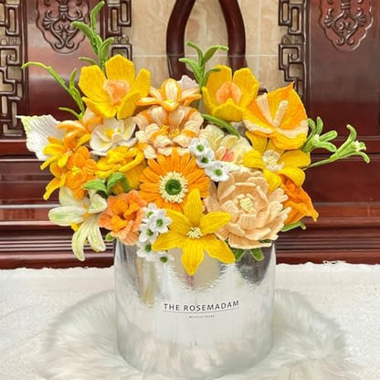 AHAMETON 620Pcs Golden Orange Pipe Cleaners Flower Kit,Chenille Stems - Image 6