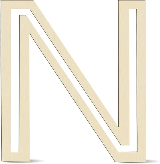 Large Wooden Letters 14 inch for Wall Decor Crafts Big Wood Letter N 1/5 Inch Thick Unfinished Alphabet Cutouts Paintable Letters for DIY Wreath Home Party Wedding Baby Nursery Decorations (N)