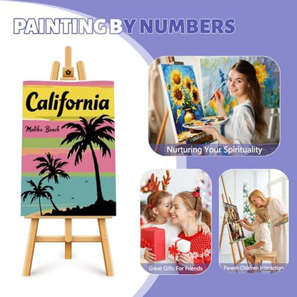 Framed Paint by Numbers Kit for Adults Beginner & Kids Ages 8-12, Beach Easy Paint by Numbers Canvas with Frame, without Easel, DIY Acrylic Number Painting for Adults for Home Decor Gift 8 x 12 Inch - Image 7