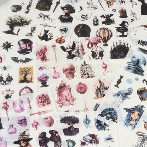Gothic Sticker Book, Precut Halloween Washi Stickers for Journaling - Image 2