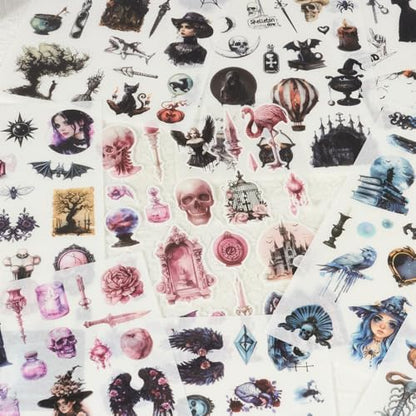 Gothic Sticker Book, Precut Halloween Washi Stickers for Journaling - Image 2
