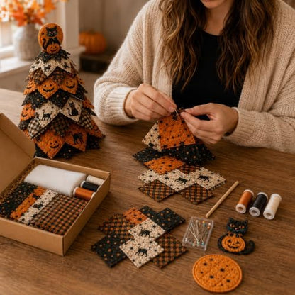 DIY Halloween Quilted Fabric Tree Kit, 3D Layered Sewing Craft Set Adults - Image 4