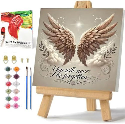 Paint by Numbers Kit for Adults Beginner, Wing Paint by Numbers 10x10 Inch by hkejoi