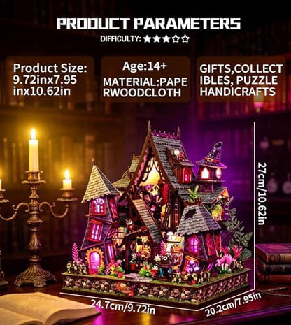 Roroom DIY Miniature House Kit, Whimsical Haunted Castle Dollhouse Kit - Image 2