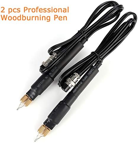 Wood Burning Kit Pyrography Machine 60W 110V Digital Display Wood Burner Craft Tool Set with 20pcs Pyrography Wire Tips & Dual Pens - Image 4