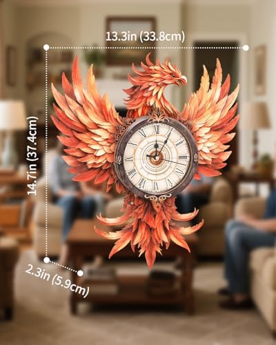 3D Puzzles for Adults-Wooden Fire Phoenix Clock Puzzle DIY Clock Model Kit - Image 2