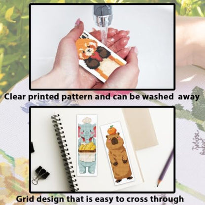ACRNIGHEET 6PCS Cross Stitch Bookmark Kit for Beginner Stamped Cross Stitch Kits for Adults Cute Animals DIY Tassel Embroidery Bookmark Kits Needlepoint Kit with Instructions Craft Gift 8.5''x3'' 11CT - Image 3