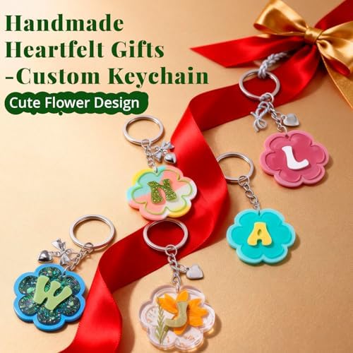 LET'S RESIN Keychain Resin Molds, 27 Cavities Silicone Molds with Hole - Image 6
