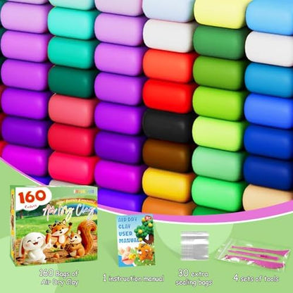 MuseLuxe 160 Colors Air Dry Clay Kit with Sculpting Tools - Image 2